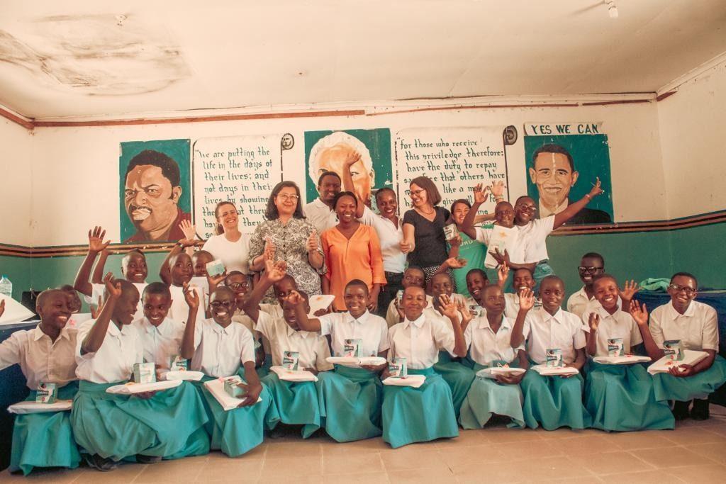 Pupils taking part in a school-based menstrual health awareness session